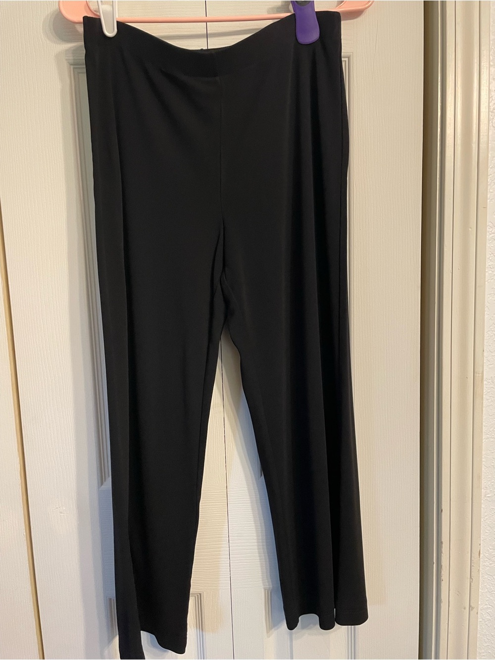 DKNY Black Pull-On Wide-Leg Pants